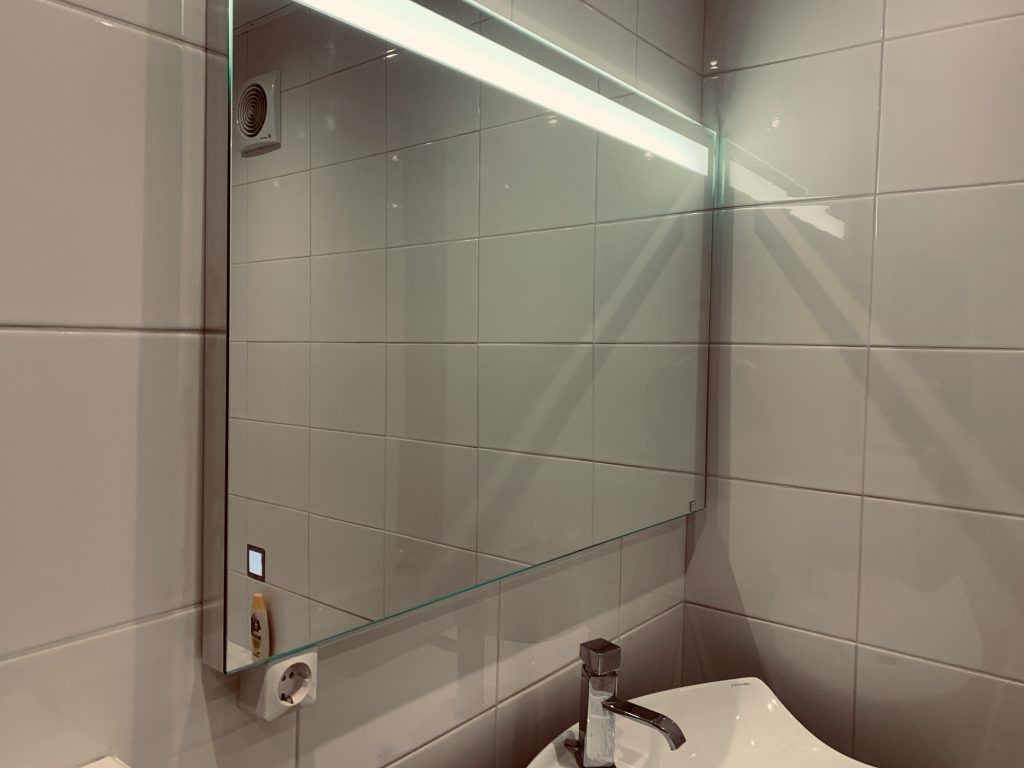 Installation of socket outlet and mirror 